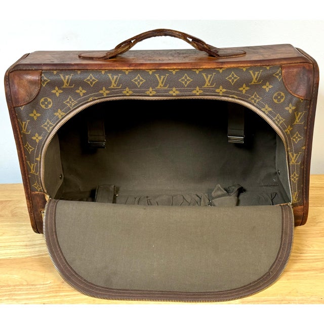 Vintage Louis Vuitton Canvas & Leather Monogram Diminutive Suitcase, Circa 1970s For Sale - Image 17 of 18