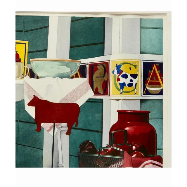 Michael Beck, Large Photo Realist Pop Art Watercolor Painting Children's Toys Teddy Bear Block, 1986 For Sale - Image 12 of 18