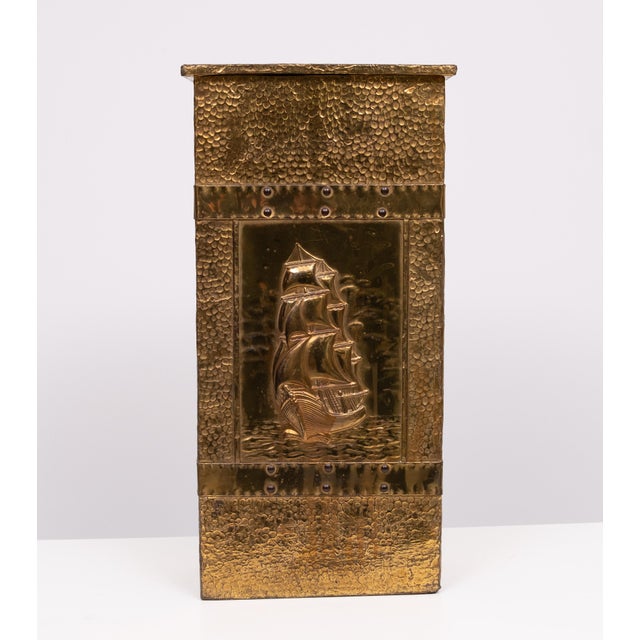 Brass Embossed Umbrella Stand, 1930s For Sale - Image 11 of 11