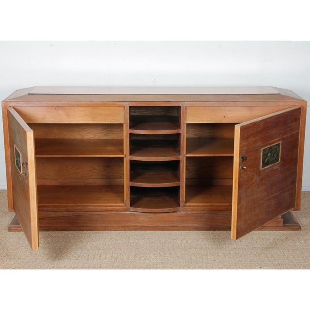 Brown French Whitewashed Oak Sideboard, 1940s For Sale - Image 8 of 9