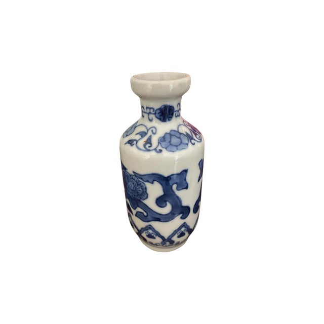 Chinoiserie Blue and White Vases, Set/4 For Sale - Image 4 of 7