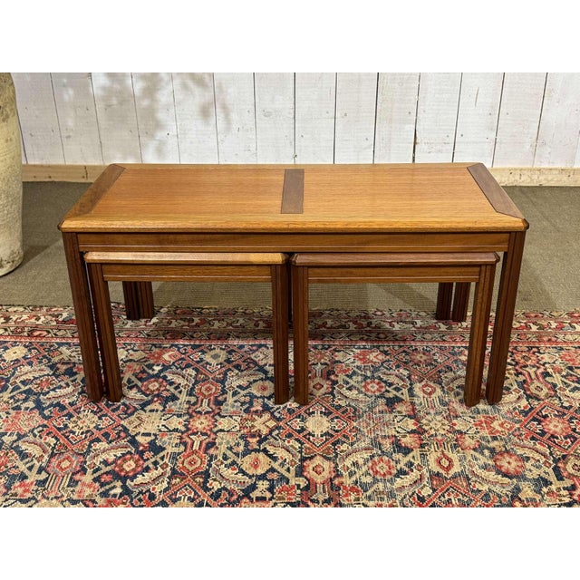 Wood Vintage Nesting Teak Tables, 1970s, Set of 3 For Sale - Image 7 of 13
