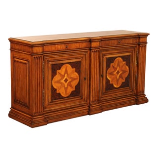 Late 20th Century Ethan Allen 'Lombard' Marquetry Inlaid Sideboard For Sale