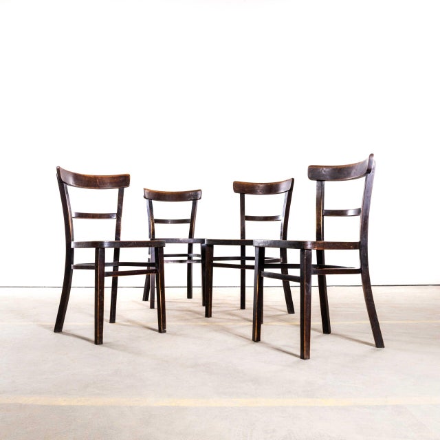 Vintage Dark Oak Dining Chairs, 1950s, Set of 4 For Sale - Image 10 of 10