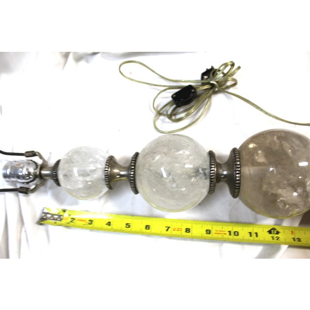 Metal Vintage Mid Century Modern Lamp, Single Silver Finish For Sale - Image 7 of 8