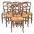 Early 20th Century Louis XV Style Set of 6 Oak Rush Seat Dining Chairs For Sale