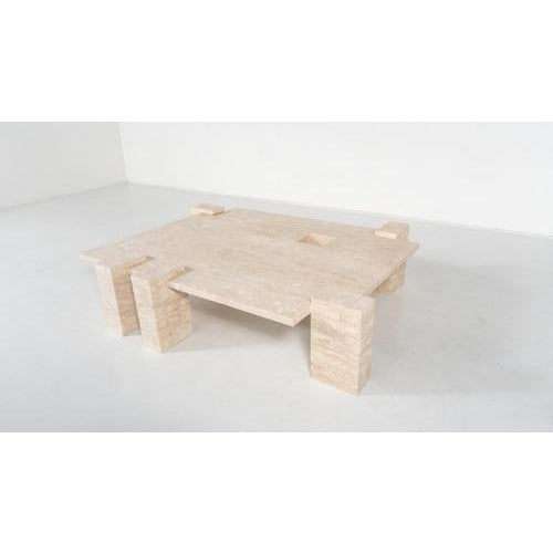 Stone Travertine Coffee Table, Italy For Sale - Image 7 of 10