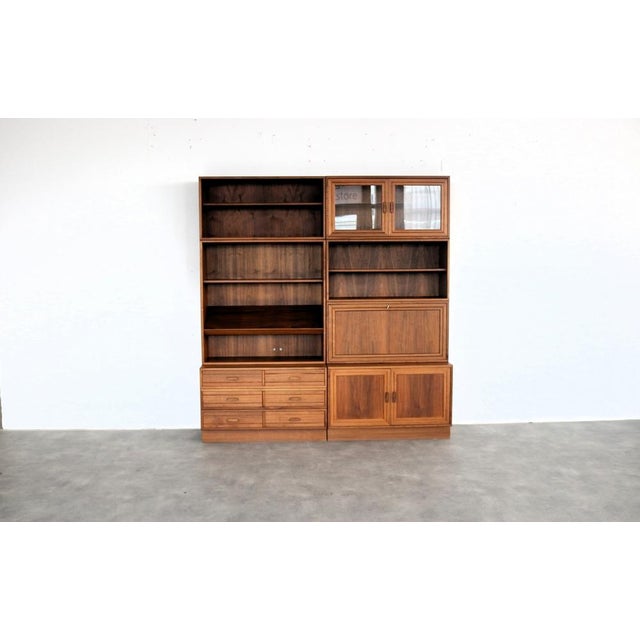 1960s Vintage Modular Wall Cabinet in Glass and Teak, 1960s For Sale - Image 5 of 18