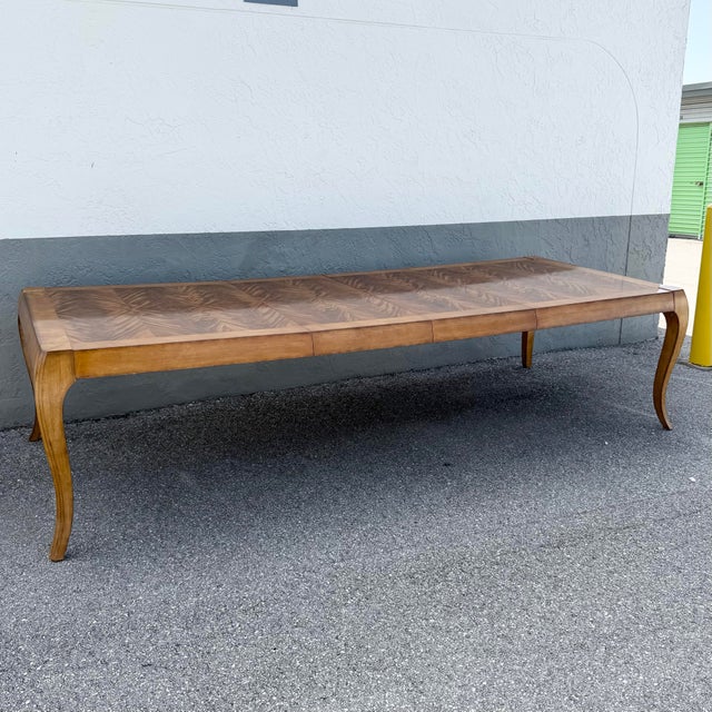 Brown French Provincial Burlwood Extendable Dining Table by Century Furniture For Sale - Image 8 of 12
