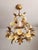 Vintage Gold-Plated and Hand-Forged Florentine Pendant Lamp with Porcelain Roses, 1960s For Sale - Image 4 of 18