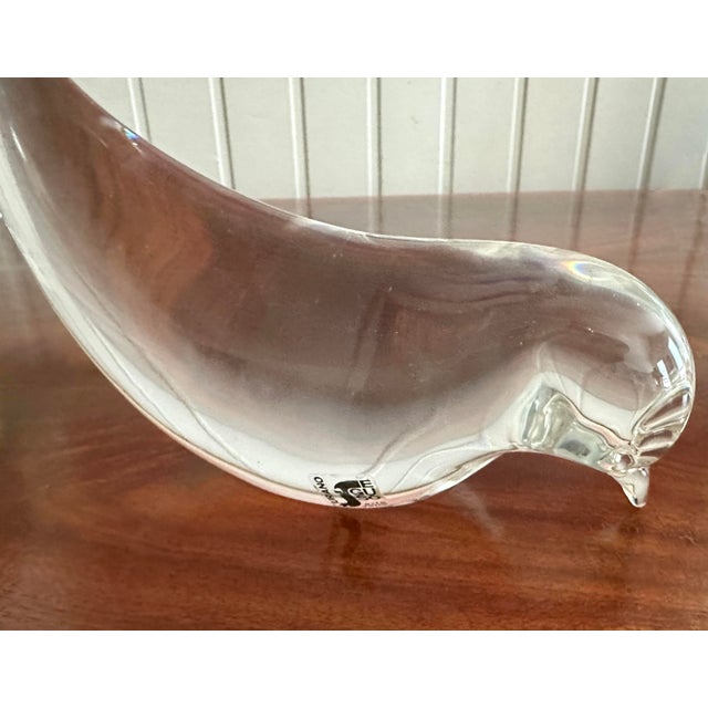 Seguso Italian Murano Clear Art Glass Bird Figurine For Sale In San Diego - Image 6 of 6
