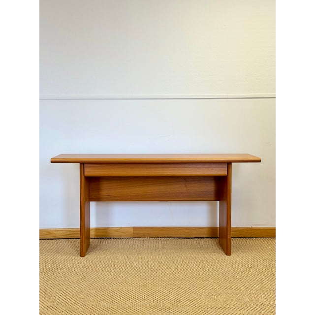 1970s Scandinavian Convertible Modern Teak Console Table Desk For Sale - Image 10 of 14
