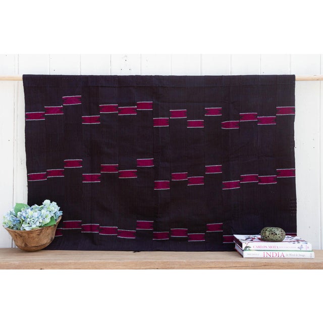 This hand-woven vintage kente cloth is a captivating addition to your home and collection. This vintage kantha fabric has...