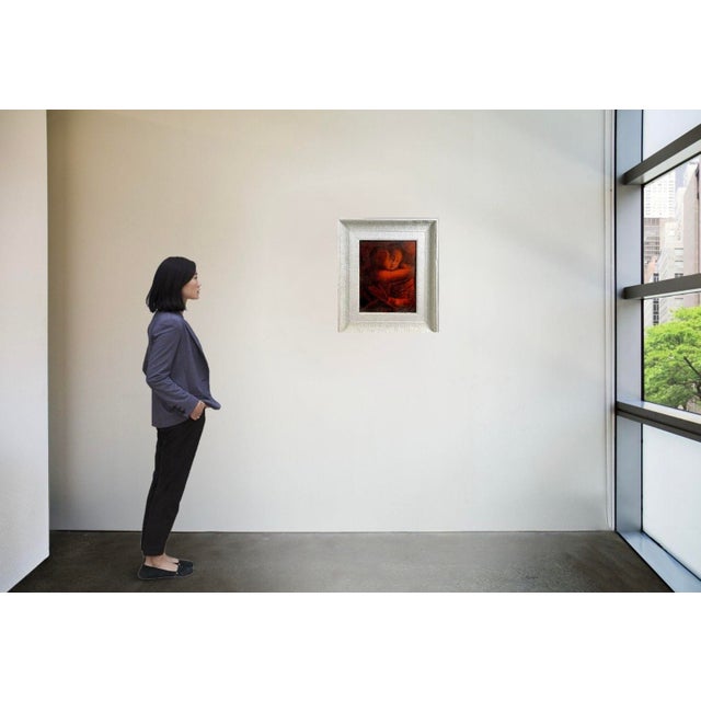 Symbolist School Student of Eugène Carrière, The Mother's Kiss, Early 20th Century, Oil on Canvas, Framed For Sale - Image 4 of 10