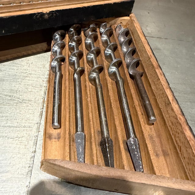 Vintage Tool Set Features Classic Auger Bits Irwing Carpenter Mid-Century For Sale - Image 17 of 18