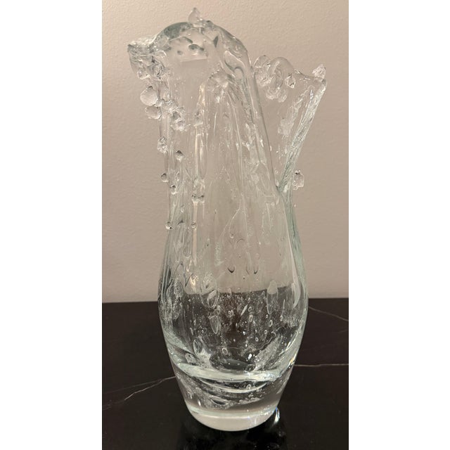 Sculptural “Dual Wave” Art Glass Vase by Studio a / Global Views For Sale - Image 10 of 15