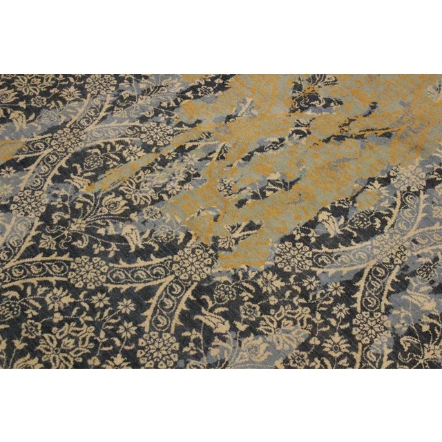 Textile 1990s Shabby Chic Abstract Modern Howard Gray/Ivory Wool Rug - 8'0 X 10'1 For Sale - Image 7 of 8