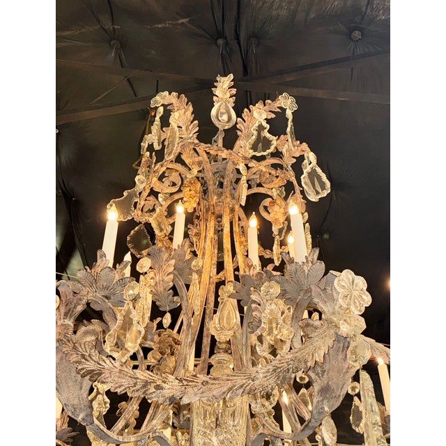 Metal Late 20th Century Patinated Iron and Crystal Chandelier by Ernesto Klun For Sale - Image 7 of 7