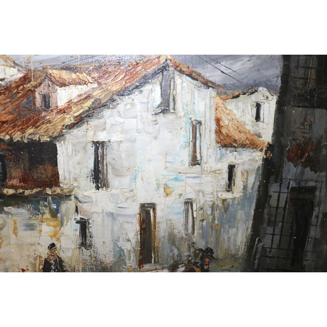 Share Vintage Martinez City Town Village Landscape Abstract Expressionism Oil Painting For Sale - Image 10 of 12