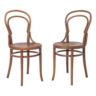 Antique Austrian Beech Bentwood Dining Chairs, 1930s, Set of 2 For Sale