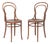 Antique Austrian Beech Bentwood Dining Chairs, 1930s, Set of 2 For Sale
