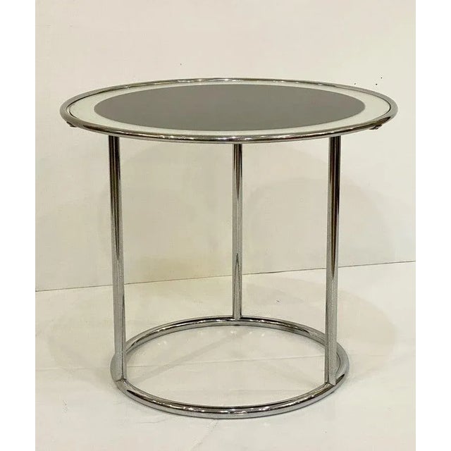Art Deco Round Drinks Table of Chrome and Mirrored Glass From England For Sale - Image 4 of 13