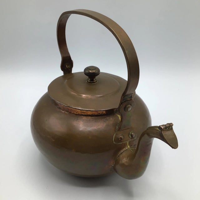 Hand Hammered 1880's Copper Tea Pot For Sale In Sacramento - Image 6 of 13