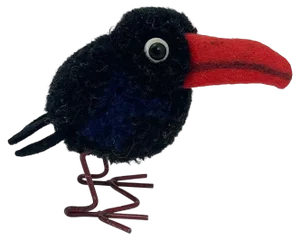 Small Wool Toy Raven Crow from Steiff, Germany, 1930s