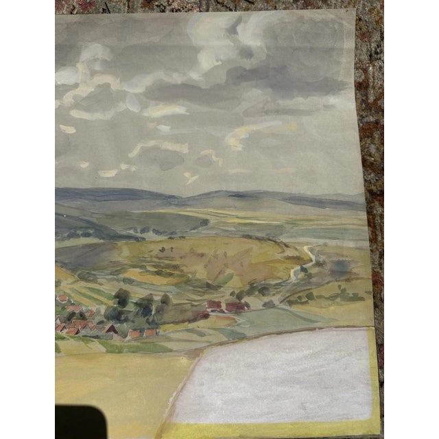Heinrich Pforr, Wide Heights, Village and Valley Landscape in the High Meißner, 1890s, Oil on Canvas For Sale - Image 9 of 13