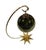 Antique German Large Glass Hanging Ball Ornament on Gold Star Stand Kugel? 4” to 5” glass shiny ball on gold stand, to...