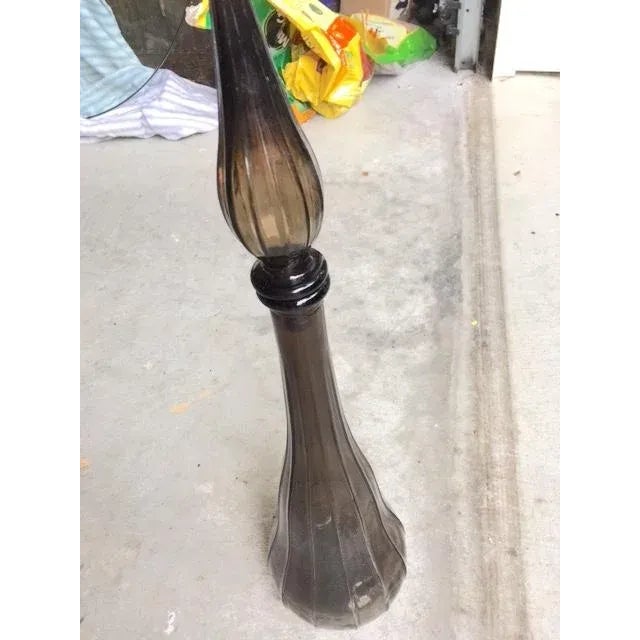 Glass Mid-Century Vintage Italian Impoli Bottle With Stopper For Sale - Image 7 of 8