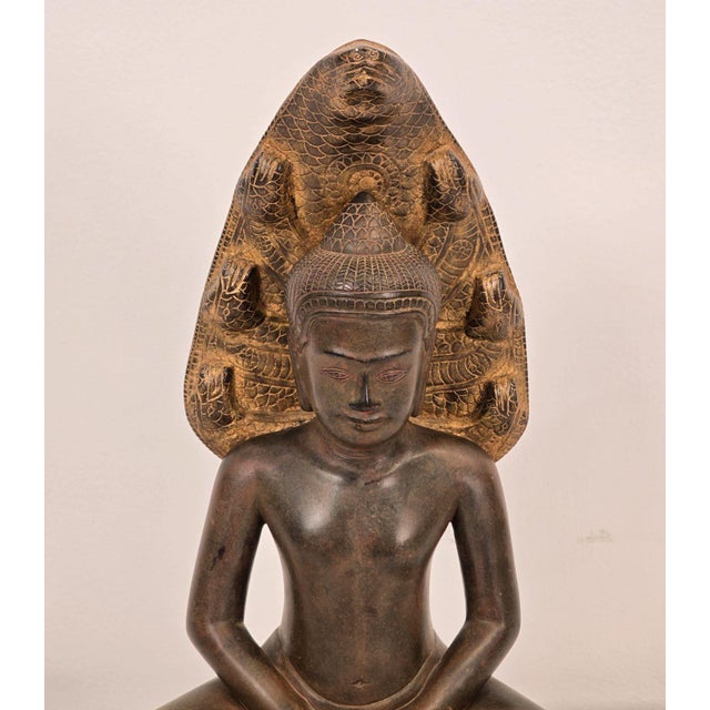 Naga Buddha Bronze, Thailand, 19th Century For Sale - Image 10 of 11
