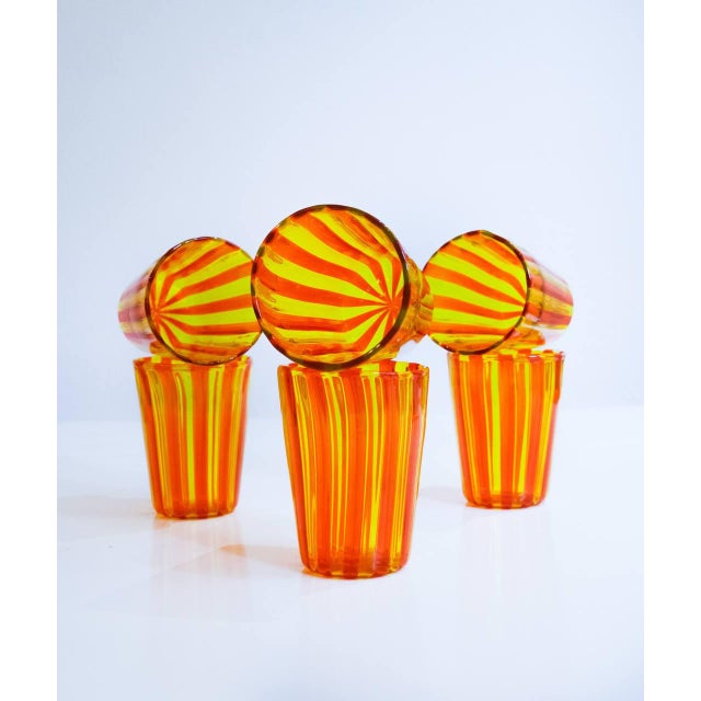 Italian Cocktail Glasses by Gio Ponti for Ribes the Art of Glass, 2004, Set of 7 For Sale - Image 11 of 18