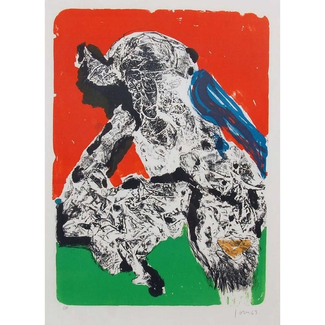 Asger Jorn 1914-1973, Provocation Ratée, lithographic work from 1969, Georges shown Paris. Signed Jorn 69 dimensions: 43 x...
