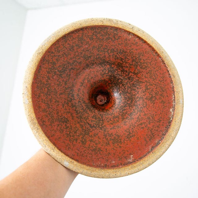 1960s 1960s Mid-Century Modern Art Pottery Lidded Bowl Ceramic Vessel Glazed Round Signed Serving Casserole For Sale - Image 5 of 11