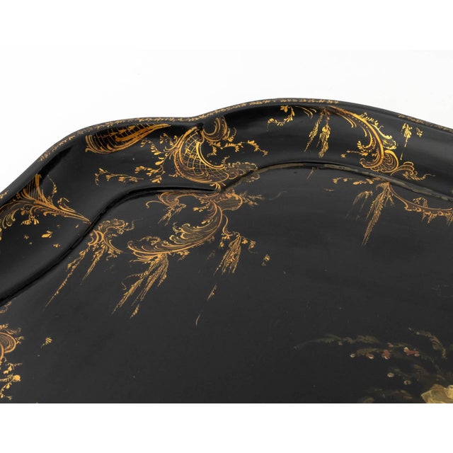 Black Regency Papier Mache Tray Top Table, Circa 1820 For Sale - Image 8 of 10