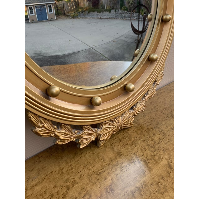 Gold American Federal Giltwood Eagle Bullseye Convex Mirror For Sale - Image 8 of 12