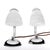 Mid-Century Modern Art Deco Bedside Lamps in Chromed Glass by Josef Hurka for Napako, 1950s, Set of 2 For Sale - Image 3 of 8