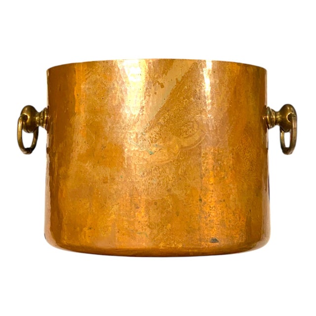 Metal Late 20th Century Williams Sonoma Champagne Ice Bucket, Hammered Copper Made in France by Mauviel For Sale - Image 7 of 13