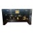 Vintage Black Lacquer Chinoiserie Wedding Chest With Mother of Pearl Inlay Sailboats and Island Scenes For Sale