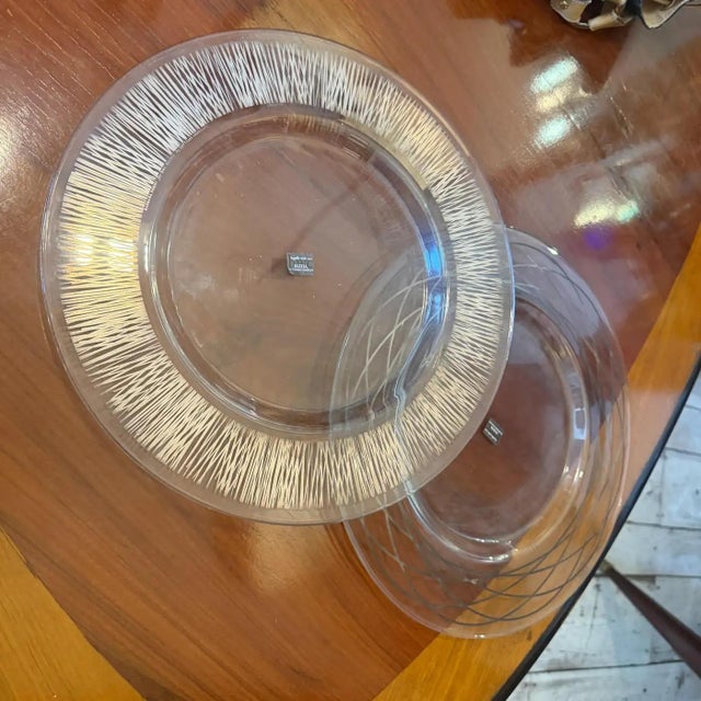 Glass Two 2000s Barbara Forni for Sottsass Associated Studio Round Glass Plates For Sale - Image 7 of 17