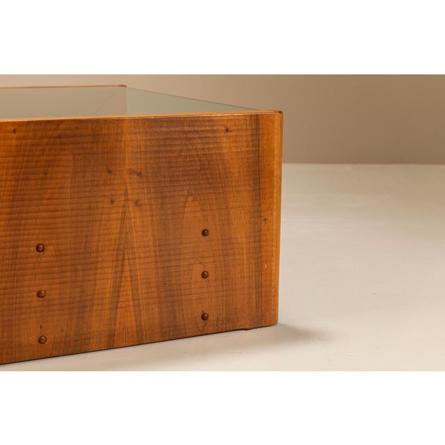 Vintage Coffee Table in Walnut and Glass by Officina Rivadossi, Italy, 1970s For Sale - Image 10 of 11