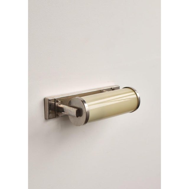 ASEA Art Deco Chrome and Opaline Glass Wall Lamps from Asea, Sweden, 1930s, Set of 2 For Sale - Image 4 of 15