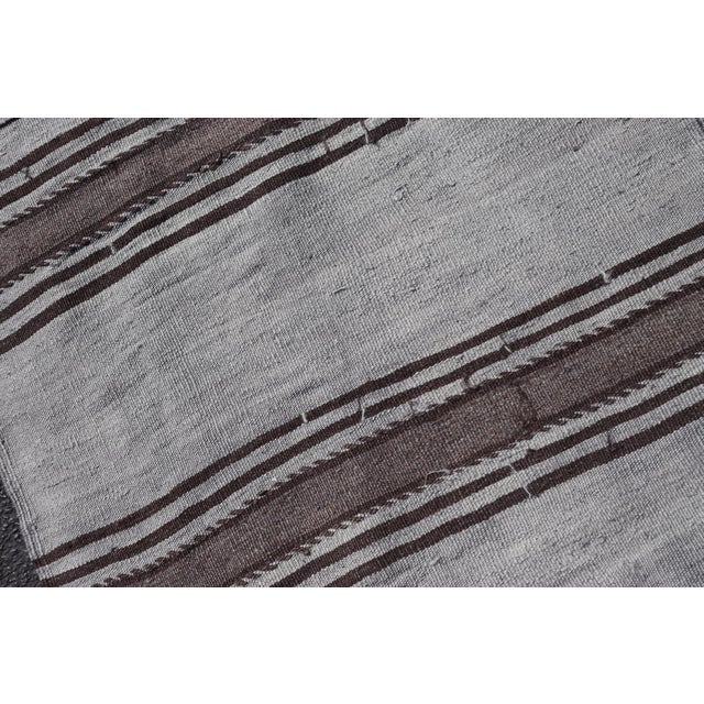 Vintage Turkish Kilim Runner With Gray and Brown Stripes 2'5 X 10'5 For Sale - Image 9 of 9