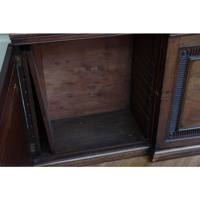 Antique Georgian Mahogany Breakfront Library Bookcase For Sale - Image 12 of 17
