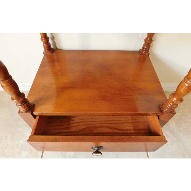 Vintage L. Hitchcock Solid Maple Wood Nightstand Bed Side/End Table