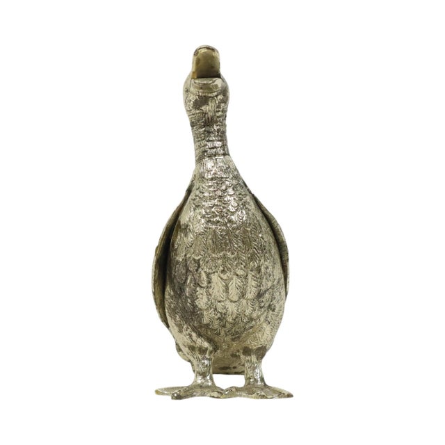 1970s Silver-Colored Duck Sculpture in the style of Mauro Manetti, 1970s For Sale - Image 5 of 11
