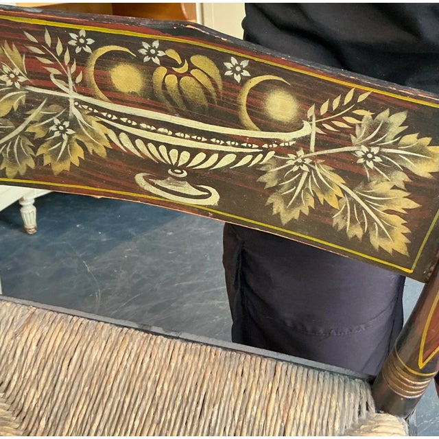 Vintage Boho Hand Painted Hitchcock Chairs - Set of Four For Sale In West Palm - Image 6 of 7