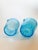 Sky Blue Vintage Venini Murano Style Blue Bubble Glass Wine Cooler Ice Buckets Italy 1970, a Pair For Sale - Image 8 of 12