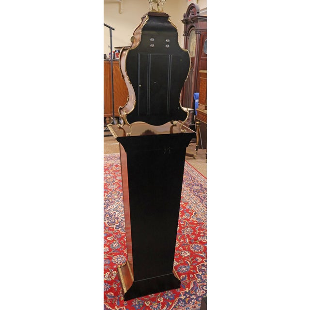 1980s Inlaid Italian Rococo Tiffany & Co Musical Mantel Clock With Matching Pedestal For Sale - Image 10 of 15